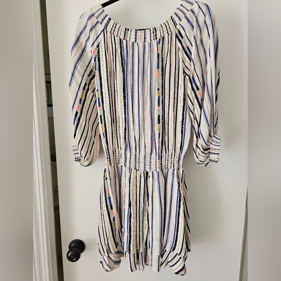 ASTR the Label Blouson Off The Shoulder Mini Dress Multi-stripe Size Medium - Picture 8 of 10
